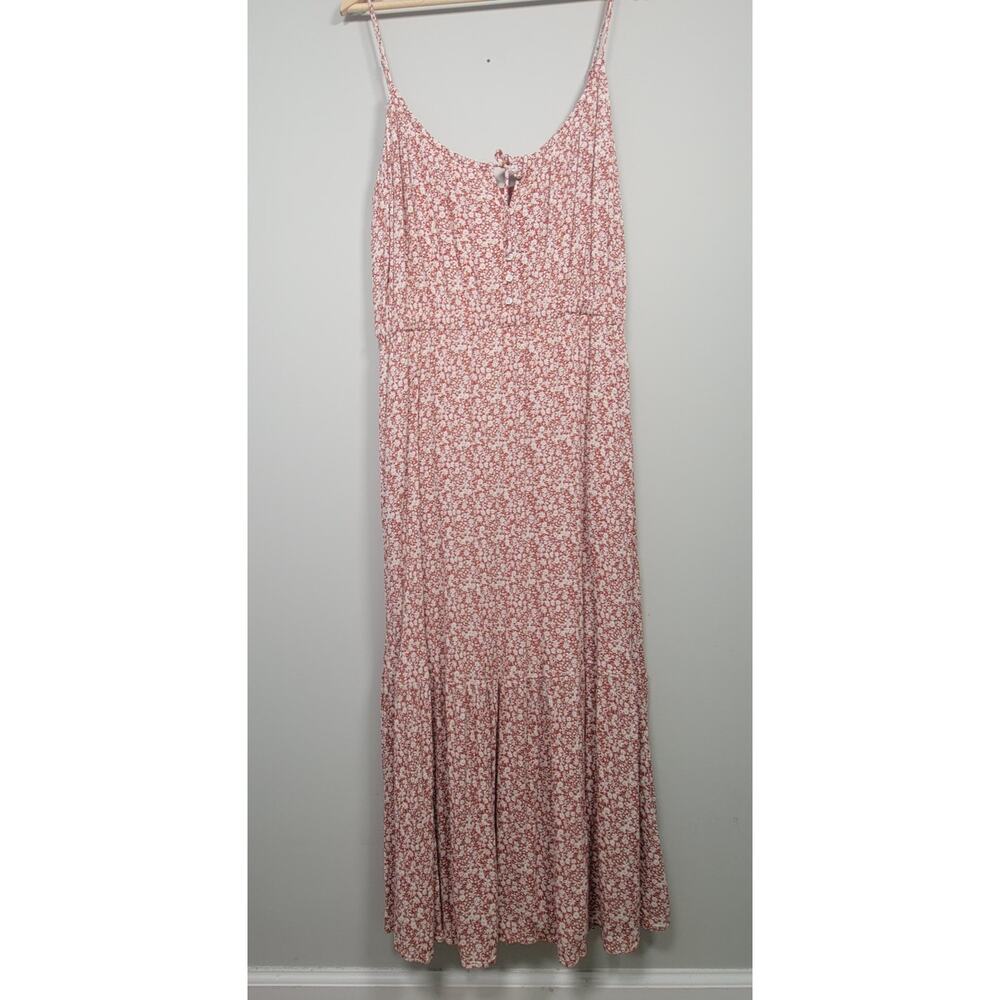 Abercrombie & Fitch Womens XLT Floral Spaghetti Strap Tiered Maxi Dress
